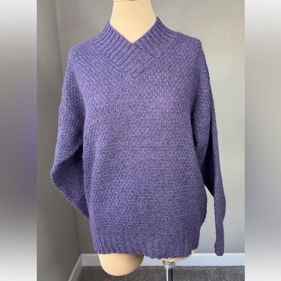 Vintage American Eagle Purple Wool Blend Chunky Pullover Sweater S - Picture 1 of 4